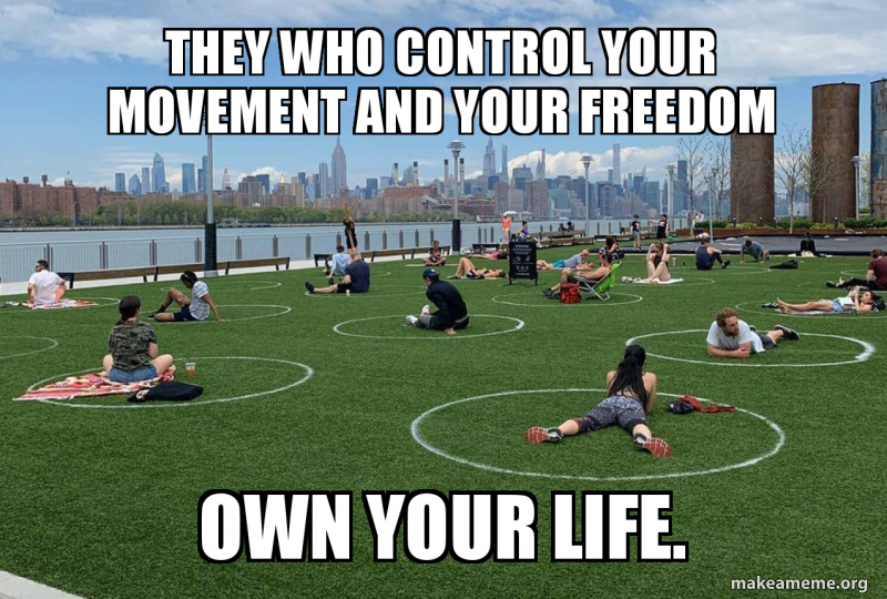 THey who control your movement and your freedom own your life. Meme ...