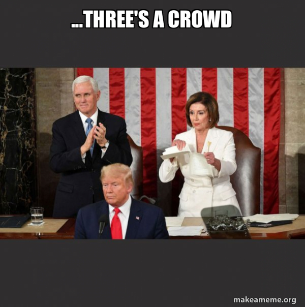 Nancy Pelosi ripping Trump's speech up meme