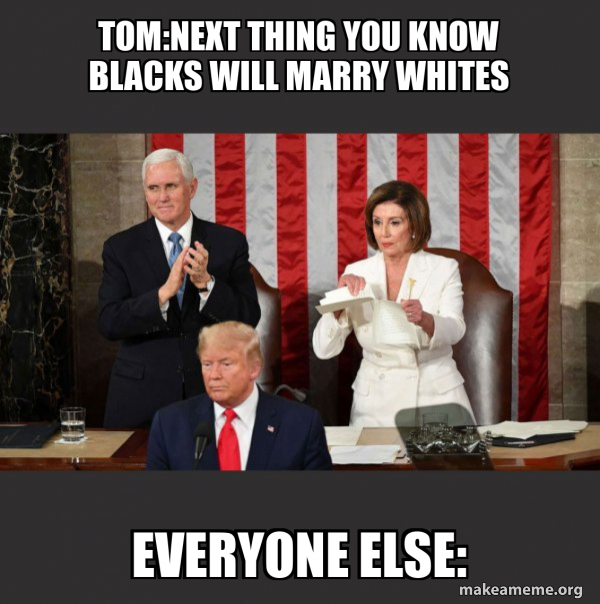 Nancy Pelosi ripping Trump's speech up meme