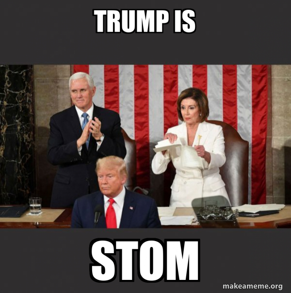 Nancy Pelosi ripping Trump's speech up meme