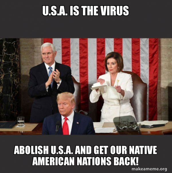 Nancy Pelosi ripping Trump's speech up meme