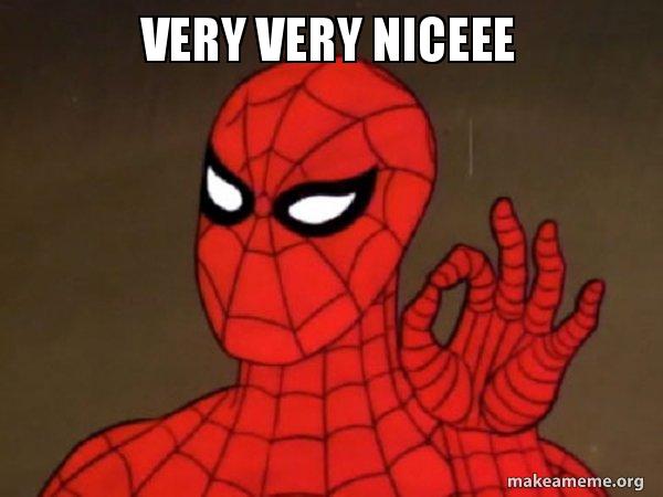 very very niceee - Spiderman - Care factor Zero Meme Generator