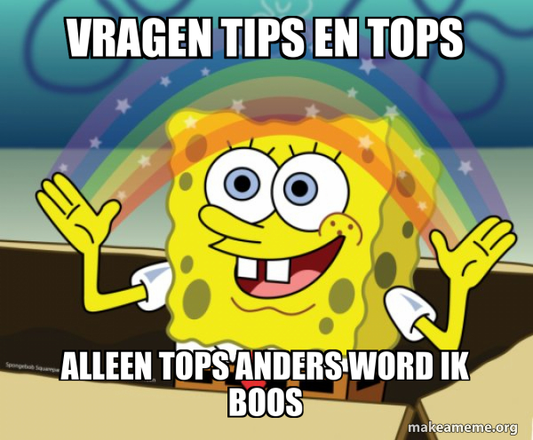 vragen tips en tops alleen tops anders word ik boos - Rainbow SpongeBob ...
