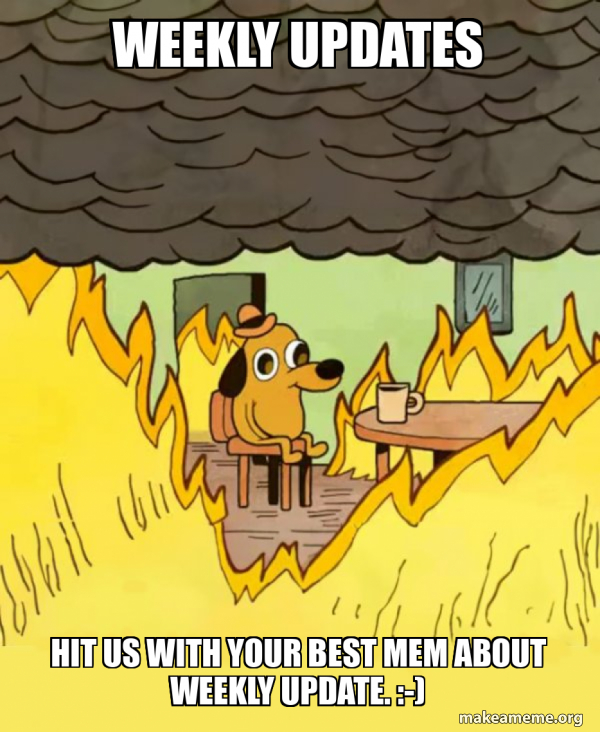 WEEKLY UPDATES Hit us with your best mem about weekly update ...