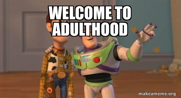 Welcome to adulthood - Buzz and Woody (Toy Story) Meme Meme Generator