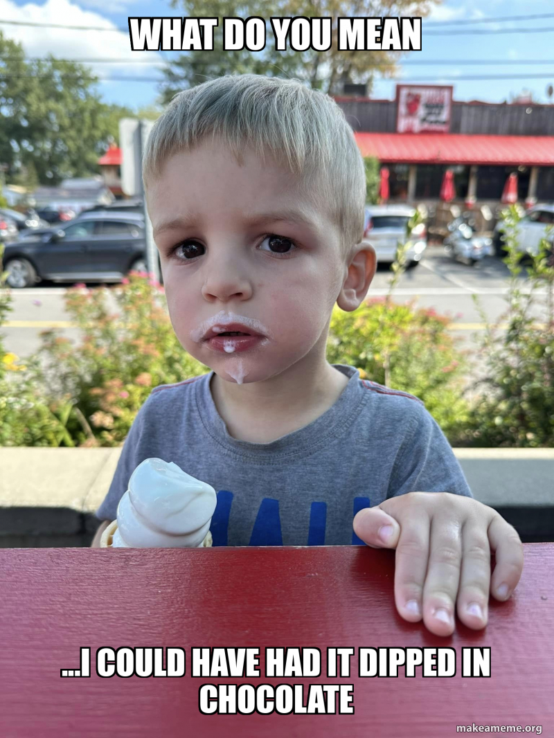 what do you meani could have had it dipped in chocolate Make a Meme