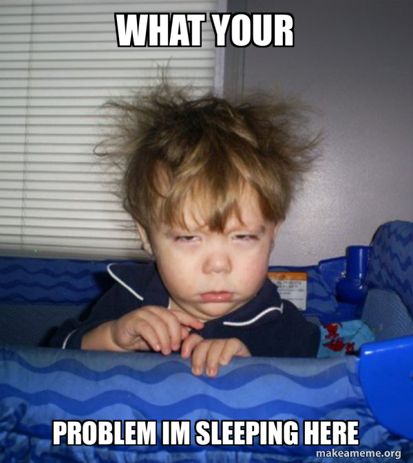what your problem im sleeping here - Monday Mornings Meme Generator