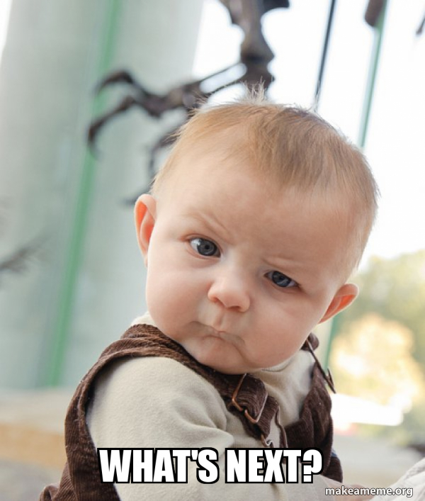 WHAT'S NEXT? - Skeptical Baby Meme Generator