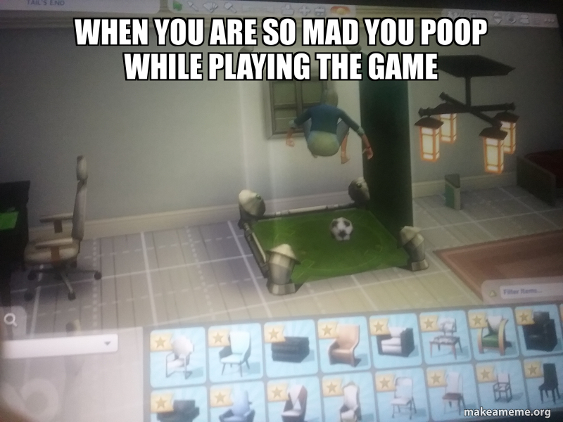 When You Are So Mad You Poop While Playing The Game Make A Meme