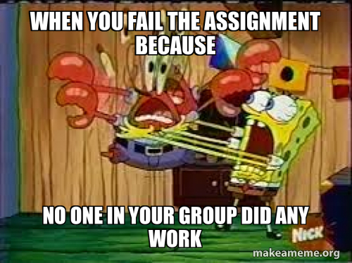 When you fail the assignment because no one in your group did any work ...