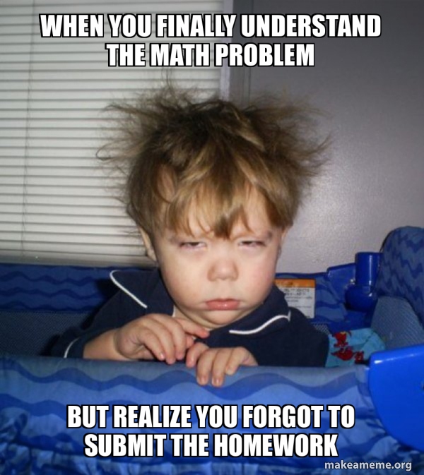 When you finally understand the math problem But realize you forgot to ...