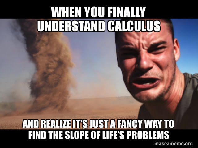 When you finally understand calculus And realize it's just a fancy way ...