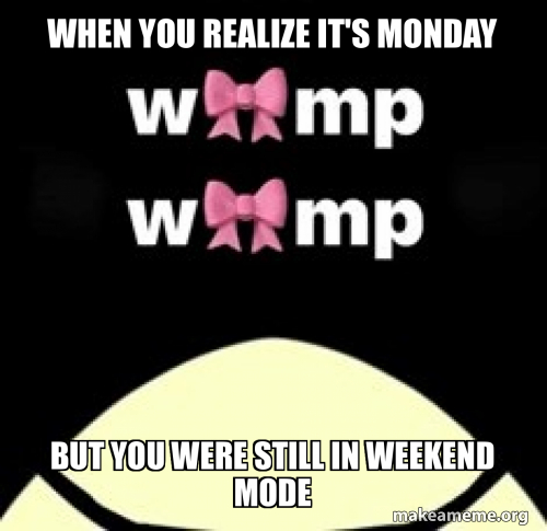 When you realize it's Monday But you were still in weekend mode Meme ...