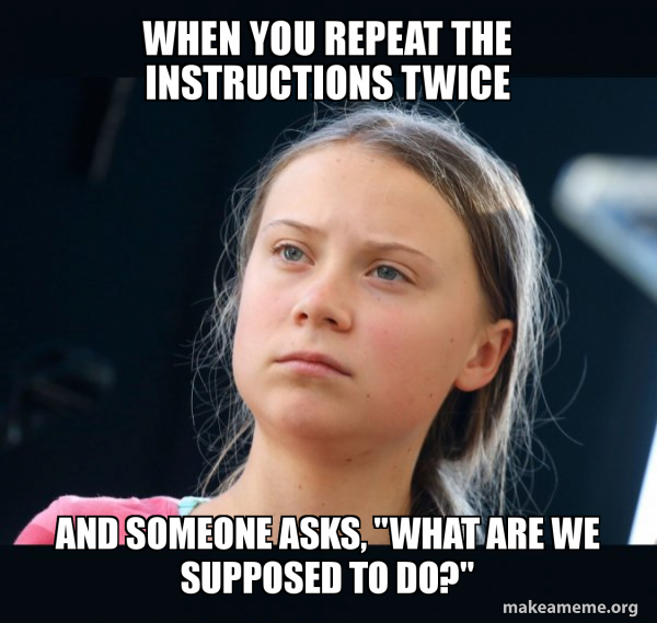 When You Repeat The Instructions Twice And Someone Asks What Are We 