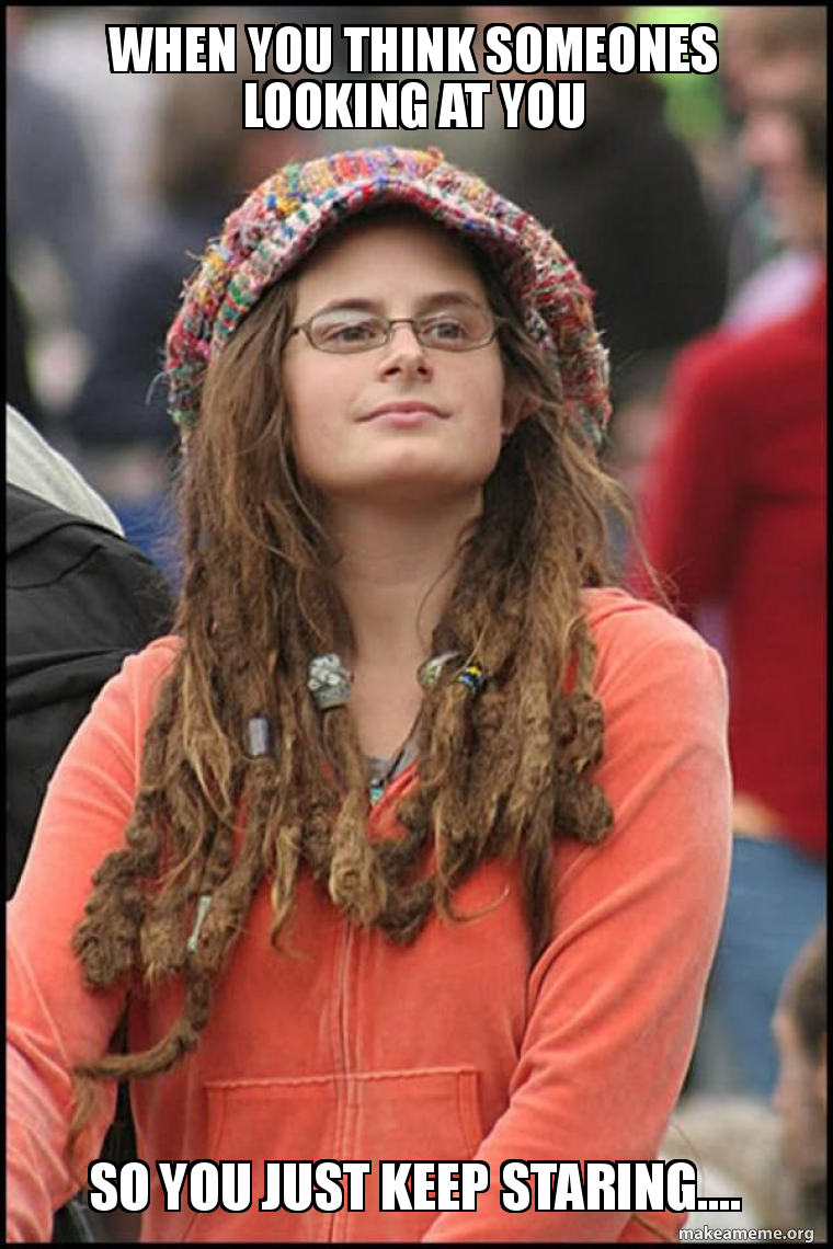 Female College Liberal - Bad Argument Hippie meme