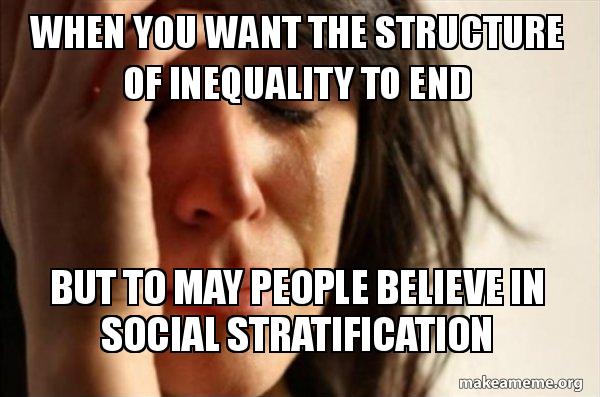 Meme Social Problem when you want the structure of inequality to end but to may people ...