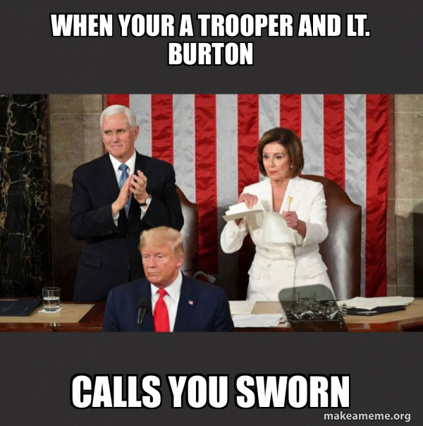 Nancy Pelosi ripping Trump's speech up meme