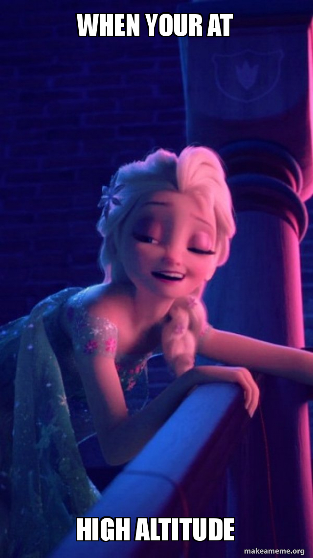 When your at high altitude - Drunk Elsa Meme Generator