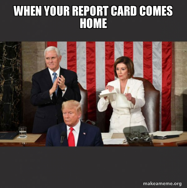 Nancy Pelosi ripping Trump's speech up meme