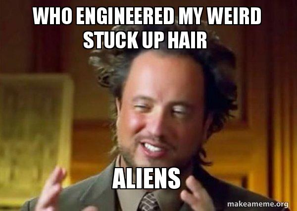 Who engineered my weird stuck up hair Aliens - Ancient Aliens