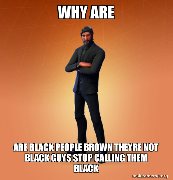 WHY ARE ARE BLACK PEOPLE BROWN THEYRE NOT BLACK GUYS STOP CALLING THEM
