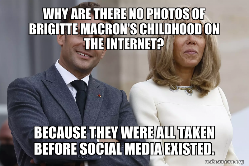 Why are there no photos of Brigitte Macron's childhood on the internet