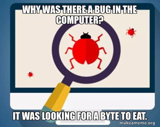 Why was there a bug in the computer? It was looking for a byte to eat ...