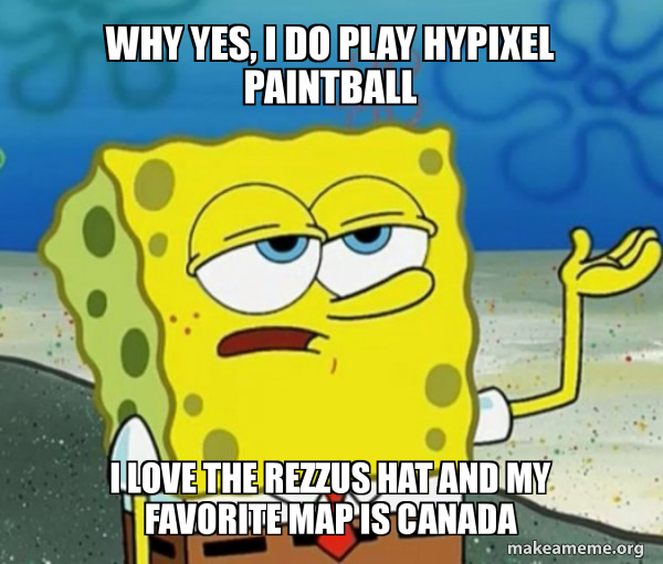Why yes, I do play hypixel paintball I love the Rezzus hat and my