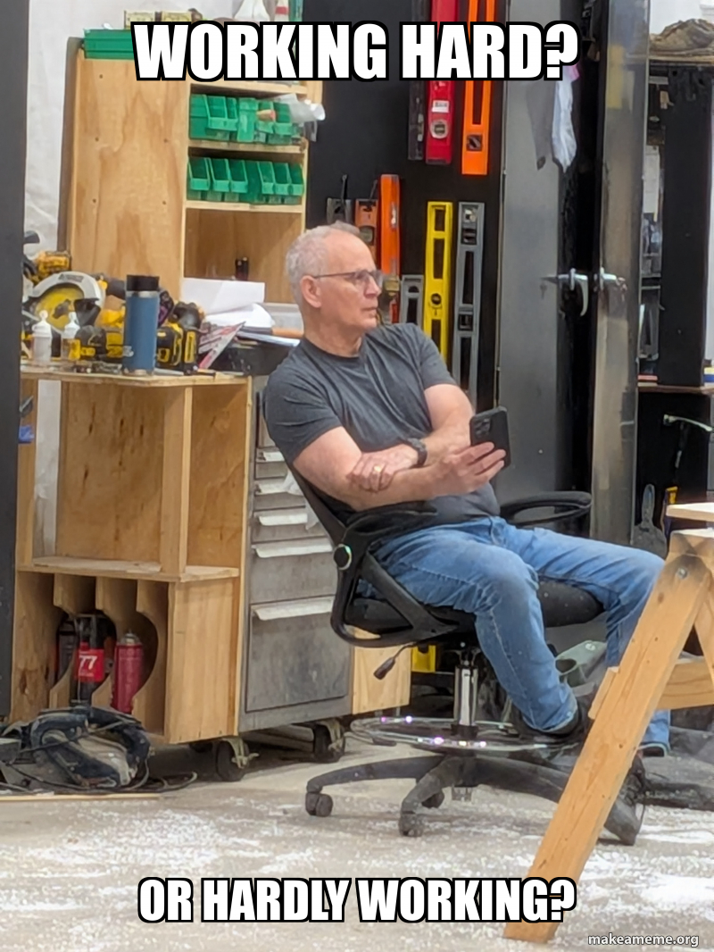 Working hard? Or hardly working? Meme Generator