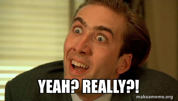 Sarcastic Nicholas Cage meme