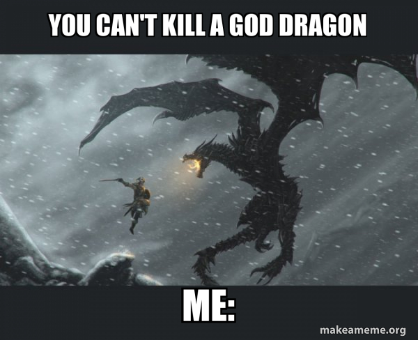 Skyrim Dragon Slaying meme