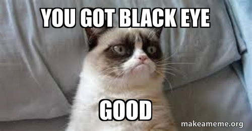 you got black eye good Meme Generator