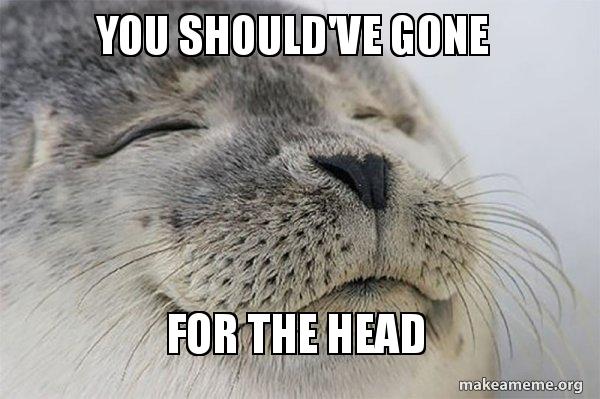 You Should Ve Gone For The Head Satisfied Seal Make A Meme
