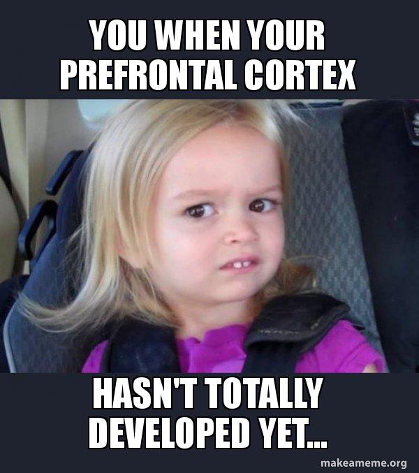 You when your Prefrontal Cortex Hasn't totally developed yet... - Side ...