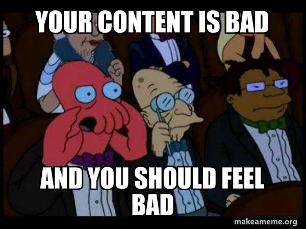 Your meme is bad and you should feel bad - Zoidberg meme