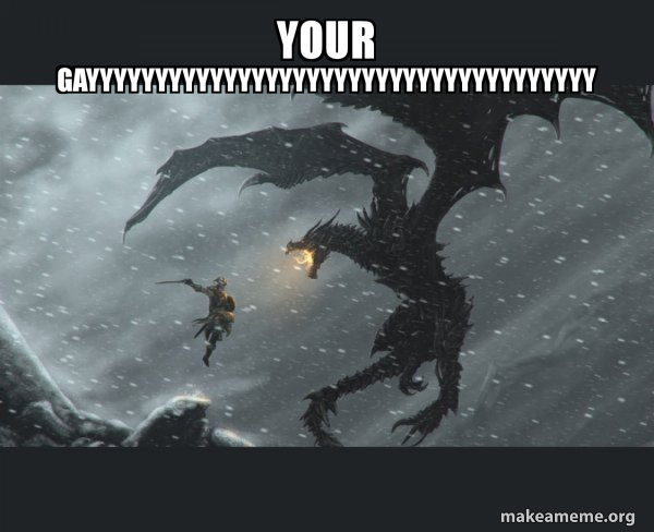 Skyrim Dragon Slaying meme