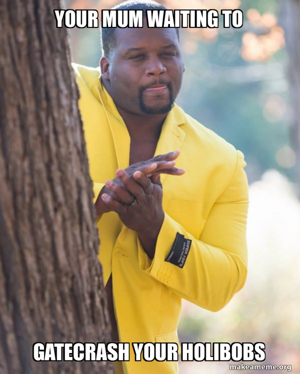 Your mum waiting to gatecrash your holibobs Anthony Adams in Yellow