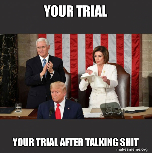 Nancy Pelosi ripping Trump's speech up meme